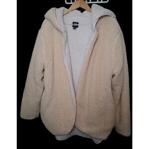 BDG Urban Outfitters Cream Sherpa Teddy Jacket Open Cardigan Comfy XS/S TP/P